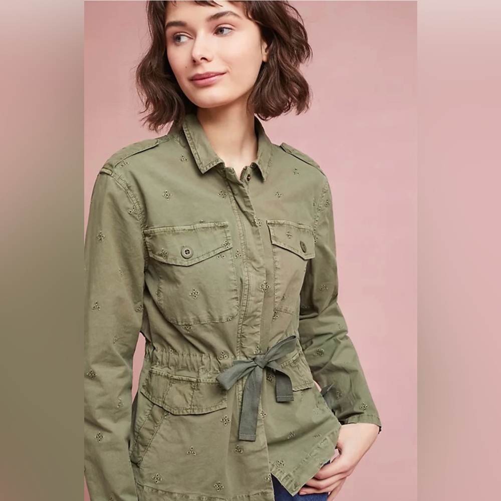 Sanctuary x Anthropologie Honor Utility Military Eyelet Jacket Army Green Small‎